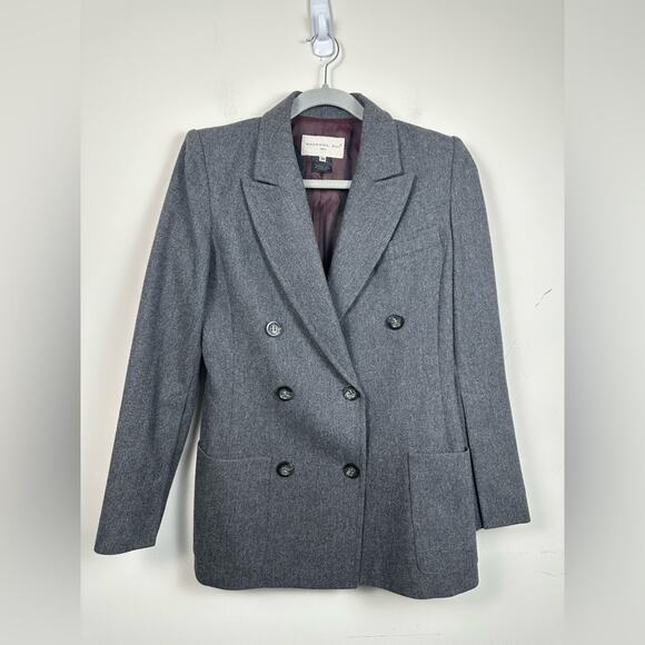 Barbara Bui Grey Wool Double Breasted Blazer Size 38/6 EUC Shoulder Pads - Picture 1 of 9